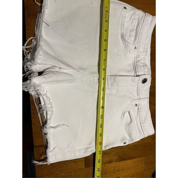 William Rast Womens Cut Off Distressed High Rise White Shorts Stretch Size 27 - Picture 8 of 11